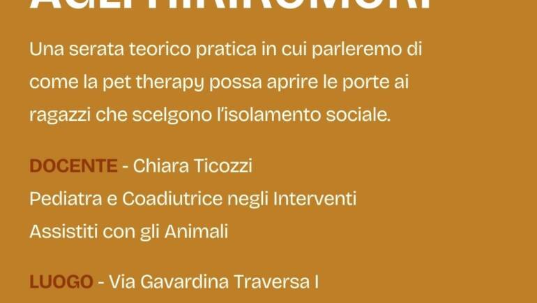 GIOVEDÌ 16 GENNAIO – WEBINAR IL FENOMENO DEGLI HIKIKOMORI & LA PET THERAPY.